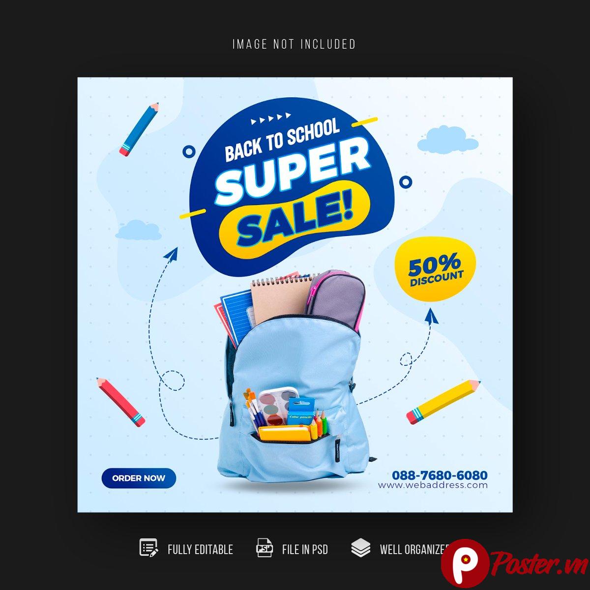 Banner Back To School Sale - Chi tiết 1