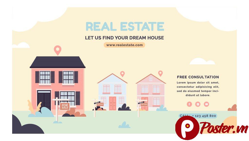 Banner bất động sản vector