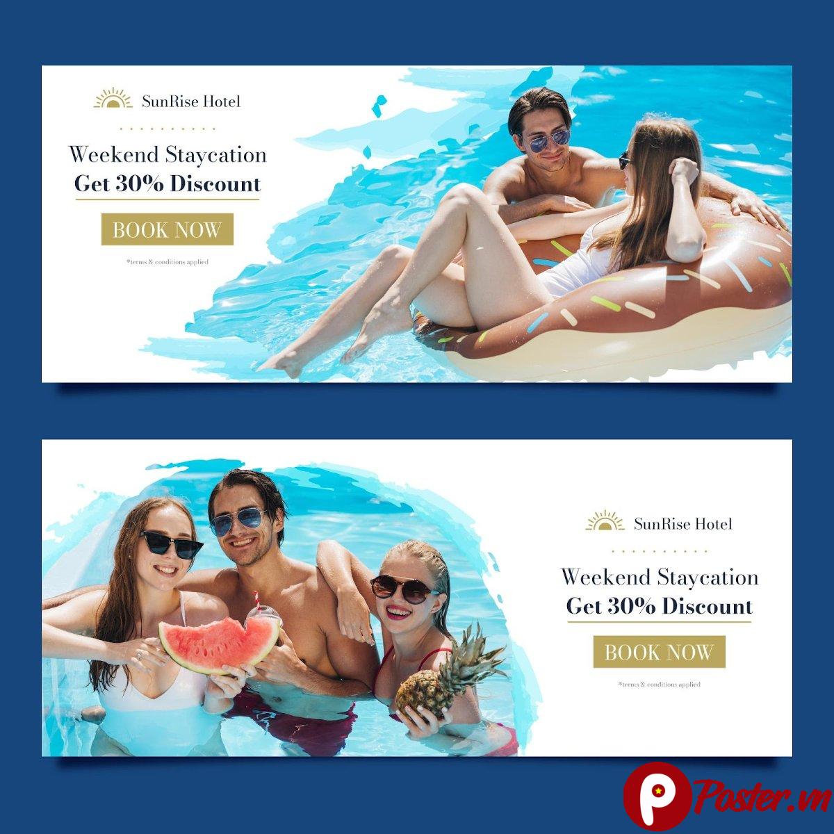 Banner du lịch hè khuyến mãi