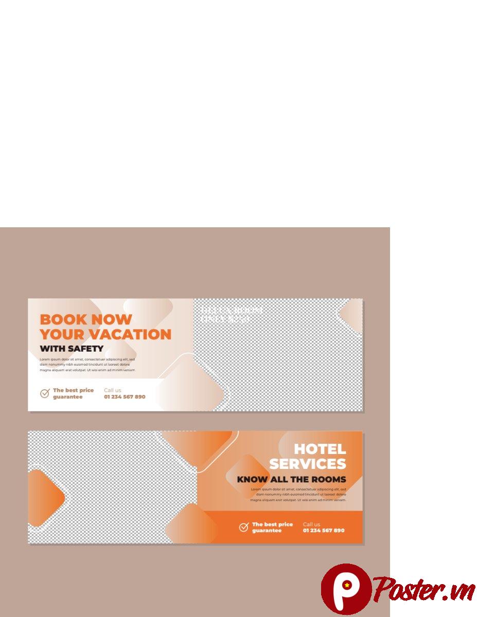 Banner du lịch khách sạn hiện đại