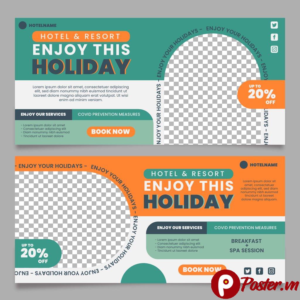 Banner du lịch khách sạn