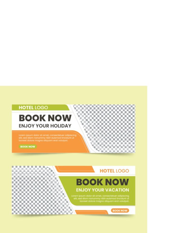 Banner du lịch khách sạn vector