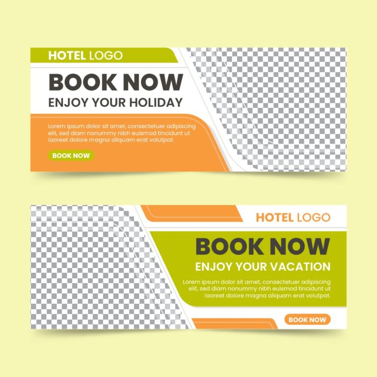 Banner du lịch khách sạn vector AI