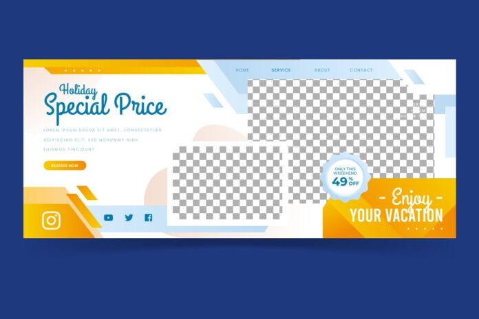 Banner du lịch khuyến mãi vector