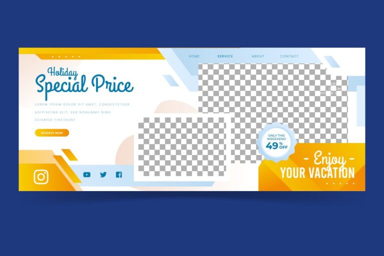 Banner du lịch khuyến mãi vector