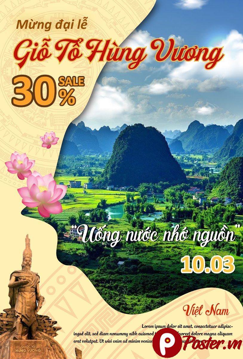 Banner Giỗ Tổ Hùng Vương Vector