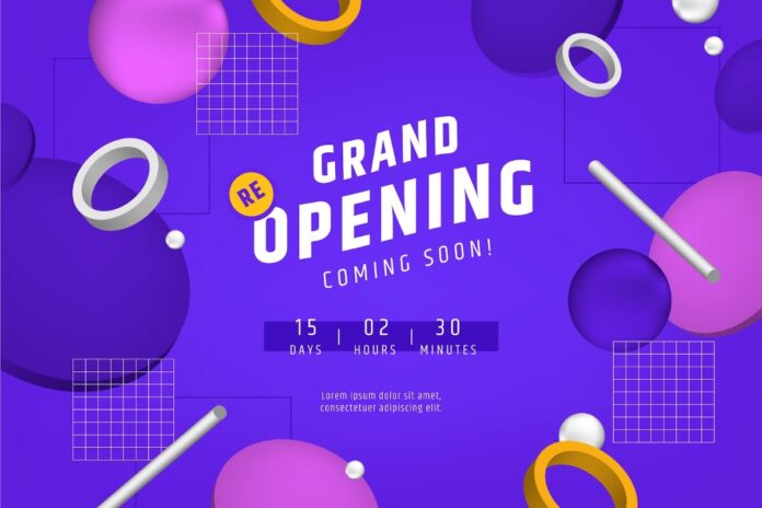 Banner Grand Opening Vector 3D
