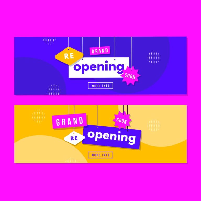 Banner Grand Reopening Vector AI