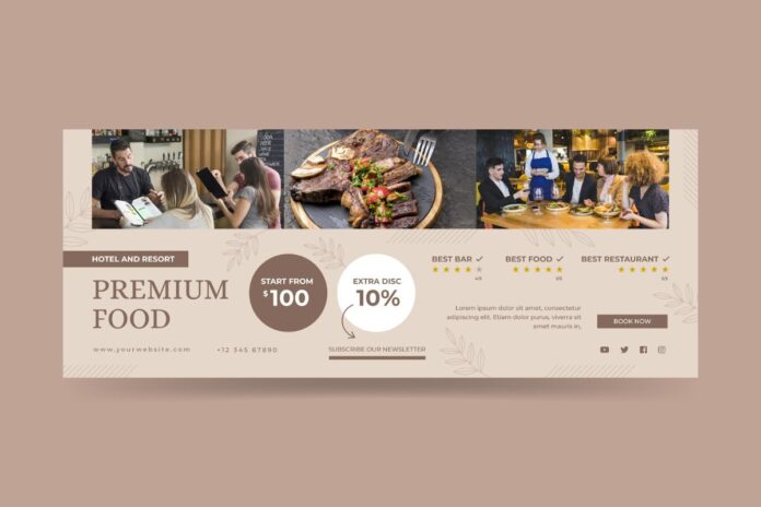 Banner khách sạn ẩm thực cao cấp