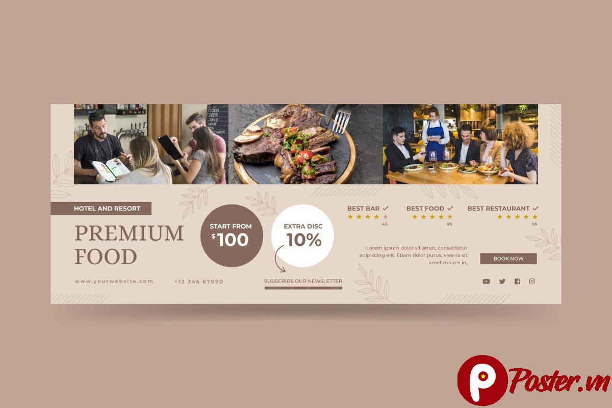 Banner khách sạn ẩm thực cao cấp