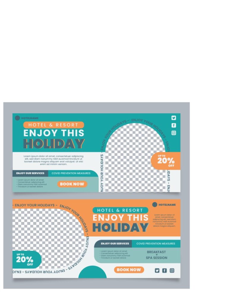 Banner khách sạn du lịch vector