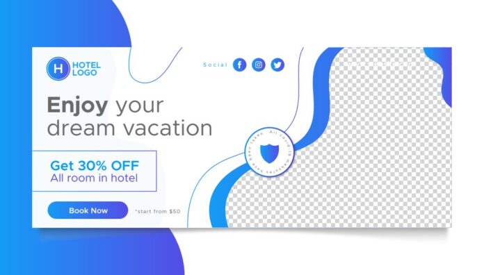 Banner khách sạn du lịch vector