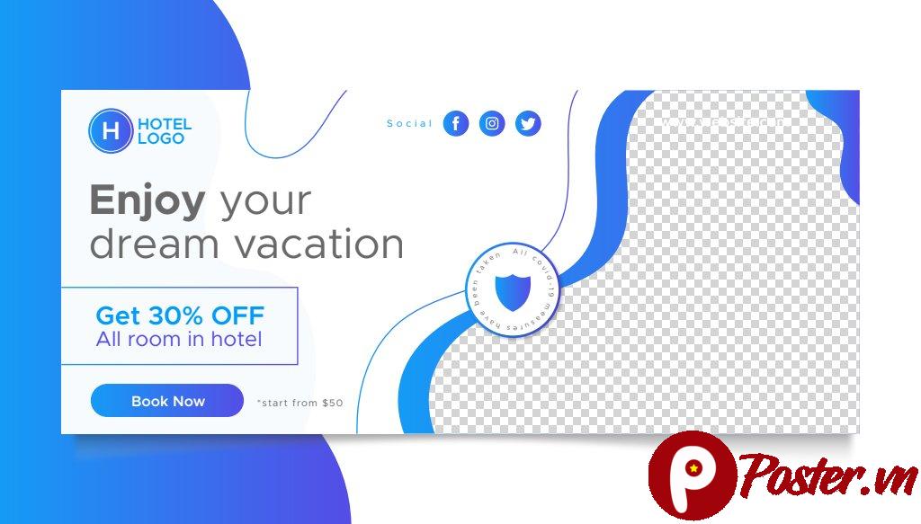 Banner khách sạn du lịch vector