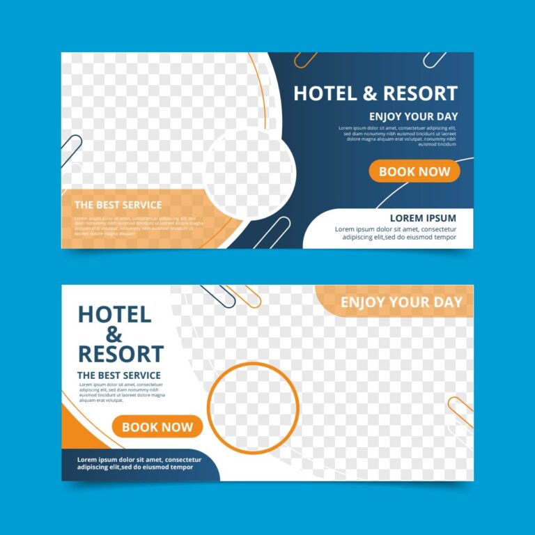 Banner khách sạn resort vector