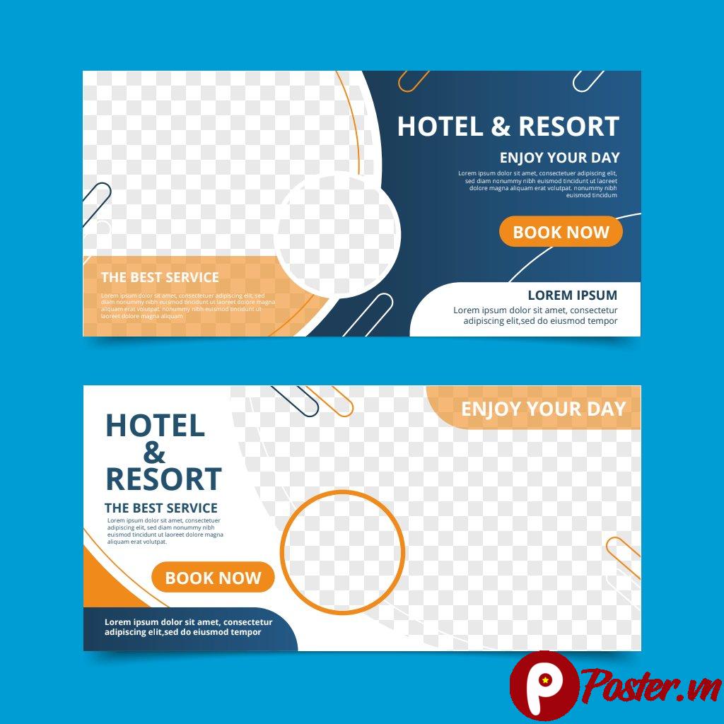 Banner khách sạn resort vector