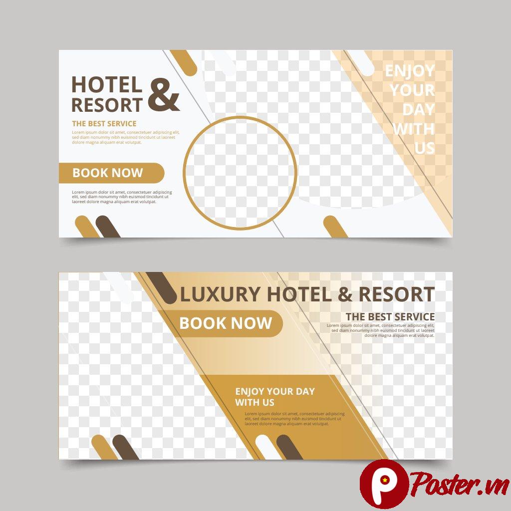 Banner khách sạn resort vector AI