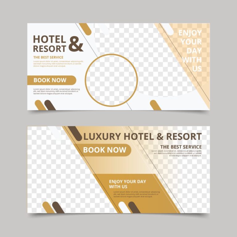 Banner Khách Sạn Resort Vector