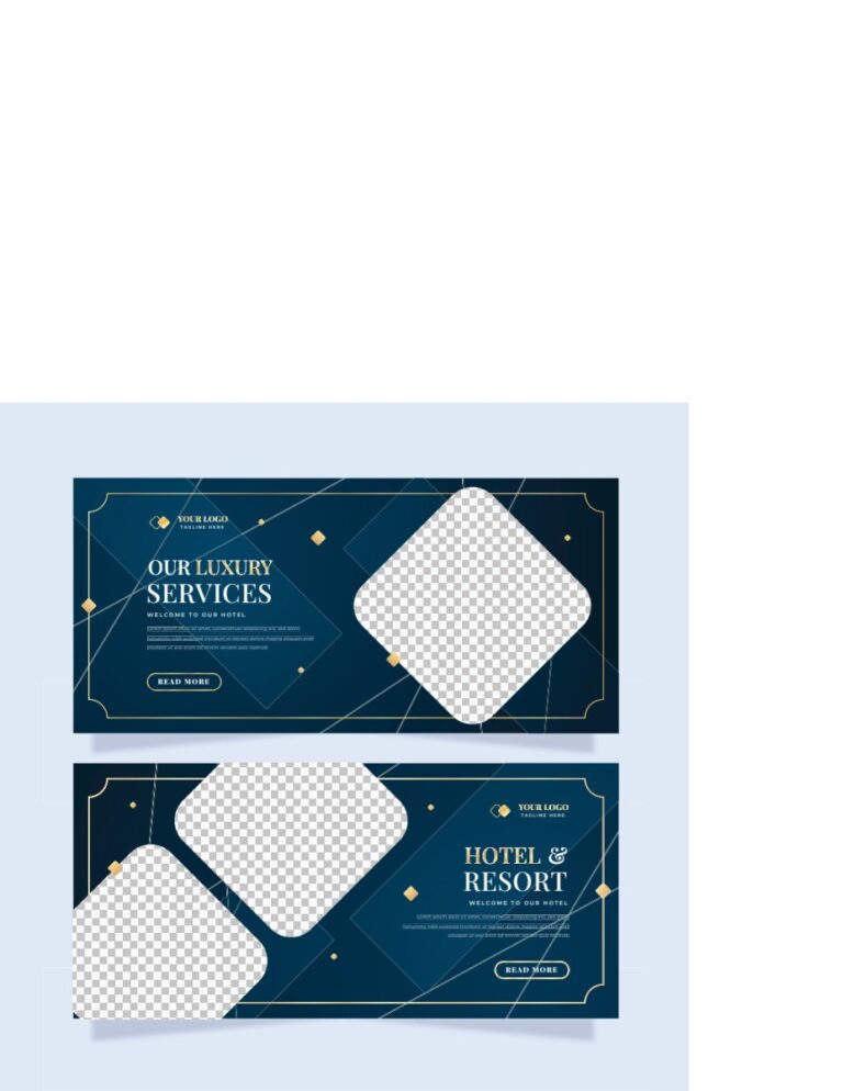 Banner khách sạn resort vector