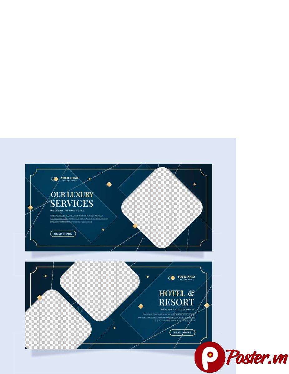 Banner khách sạn resort vector