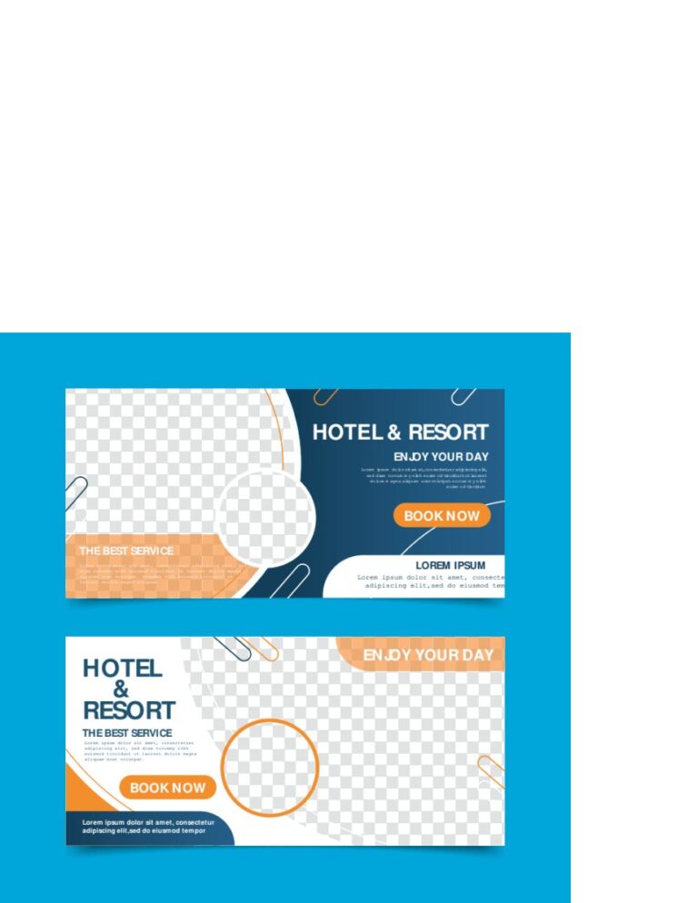 Banner khách sạn resort vector