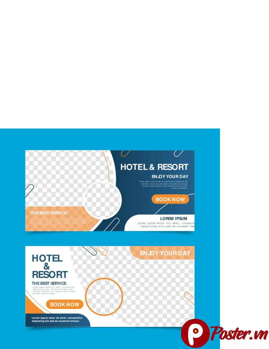 Banner khách sạn resort vector