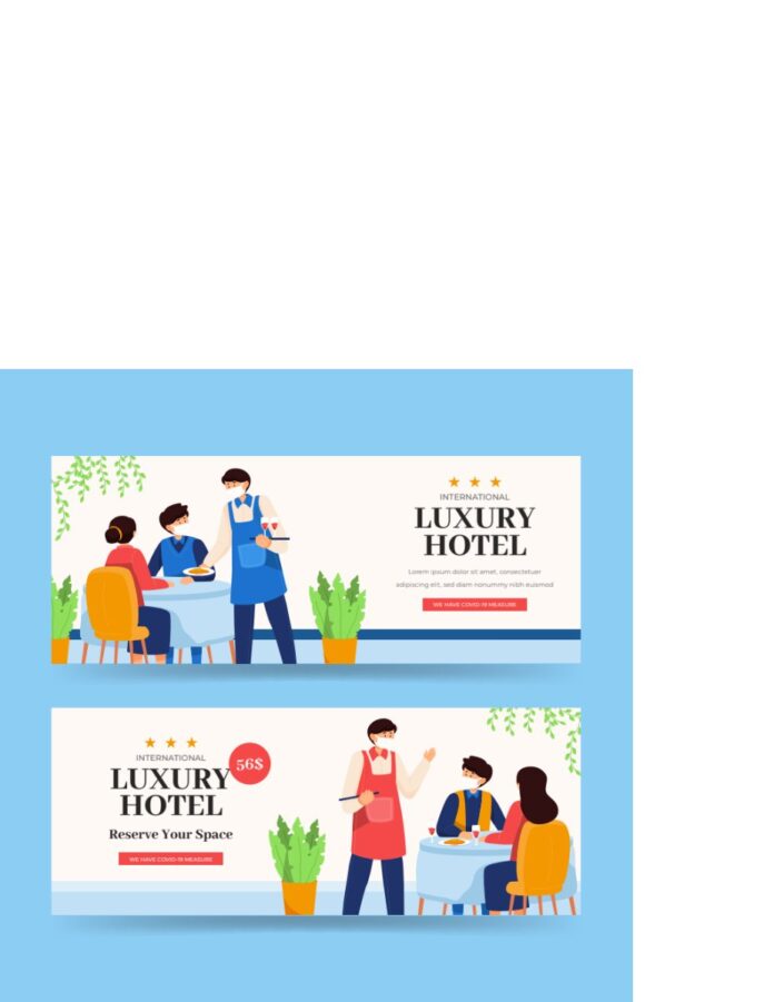 Banner khách sạn sang trọng vector
