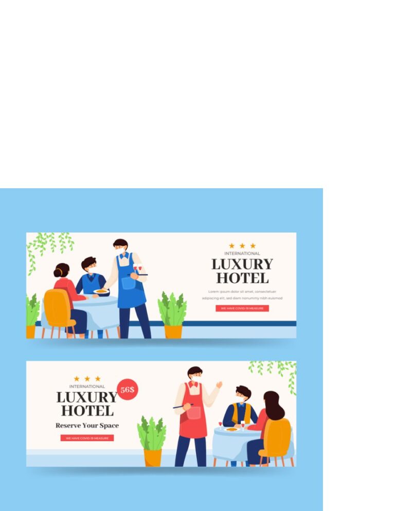 Banner khách sạn sang trọng vector