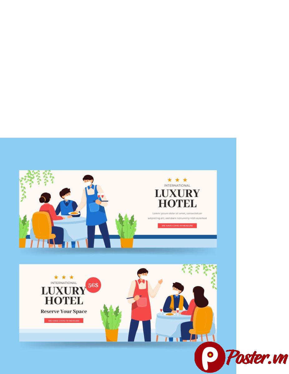 Banner khách sạn sang trọng vector