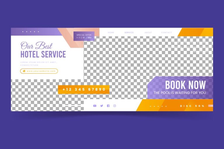 Banner khách sạn vector AI