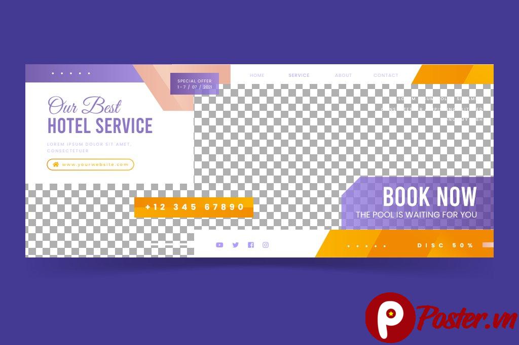 Banner khách sạn vector AI