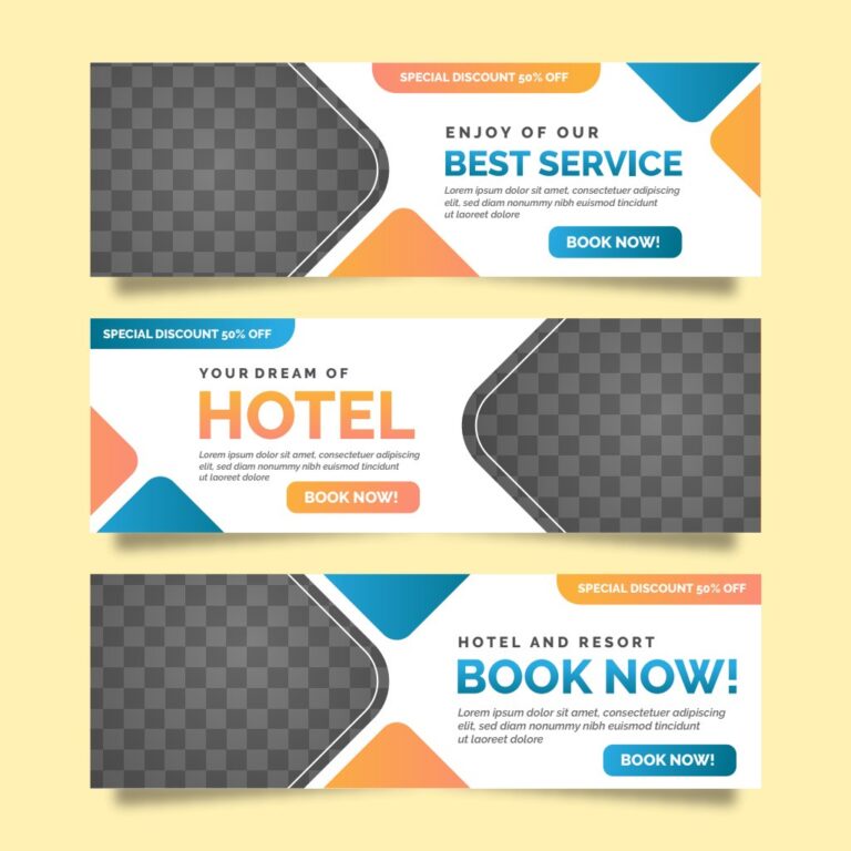 Banner khách sạn vector AI