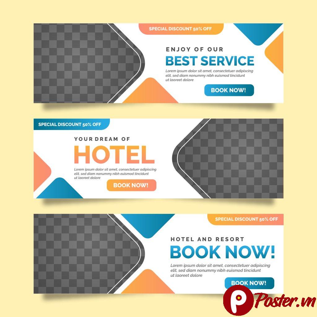 Banner khách sạn vector AI
