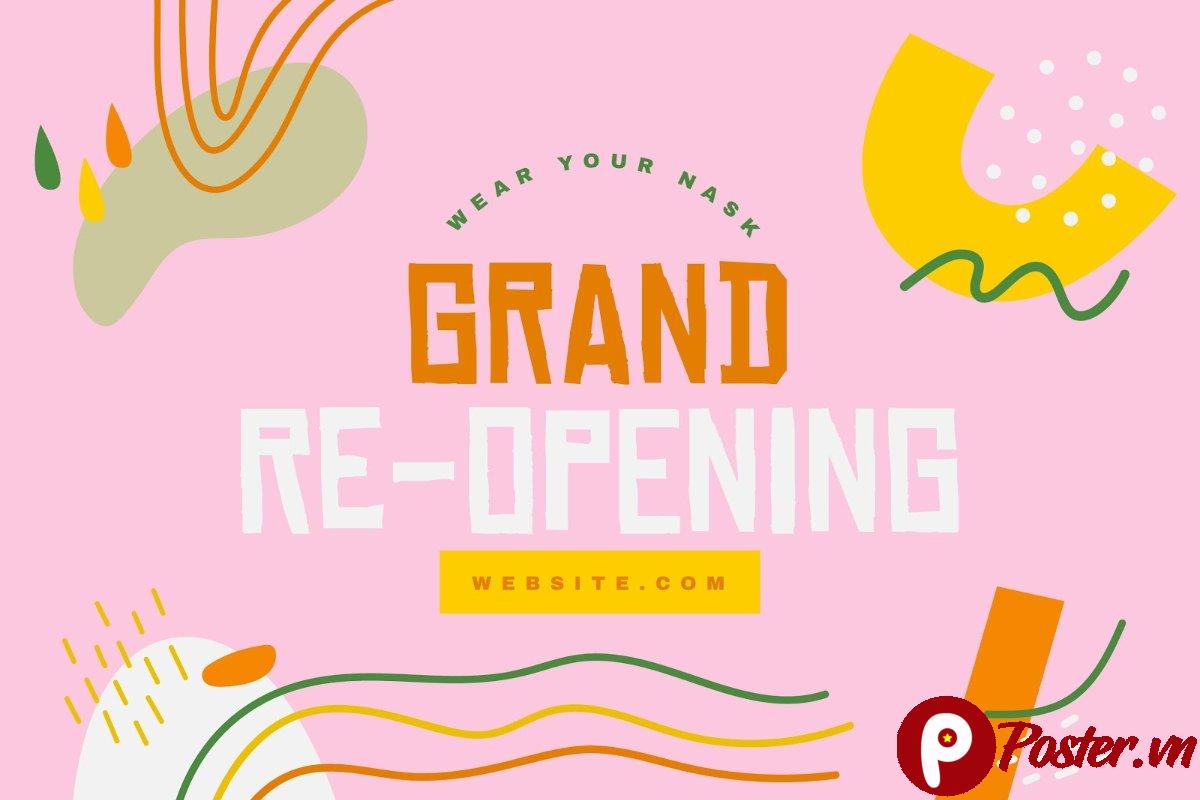 Banner khai trương lại vector