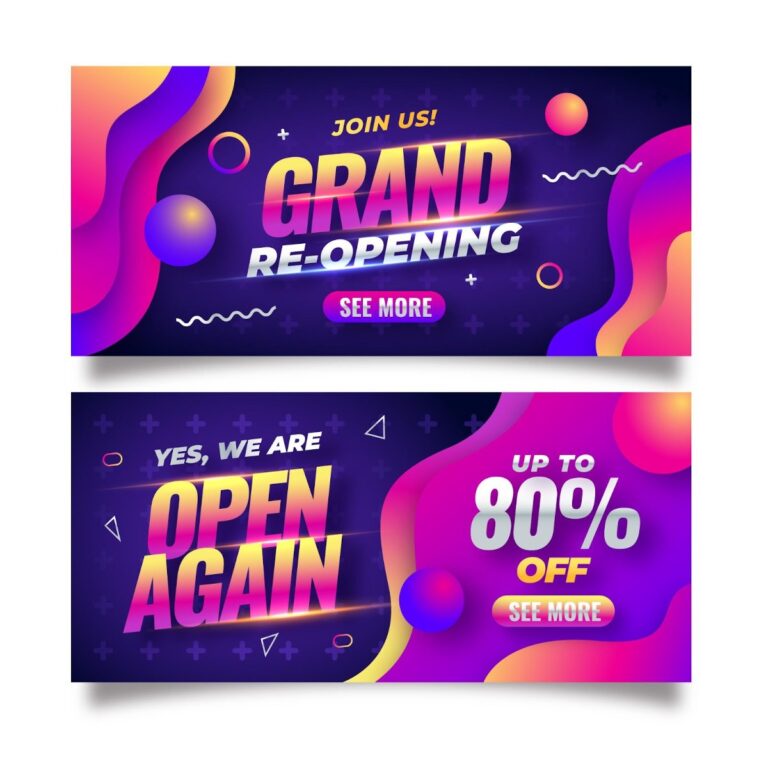 Banner khai trương lại vector
