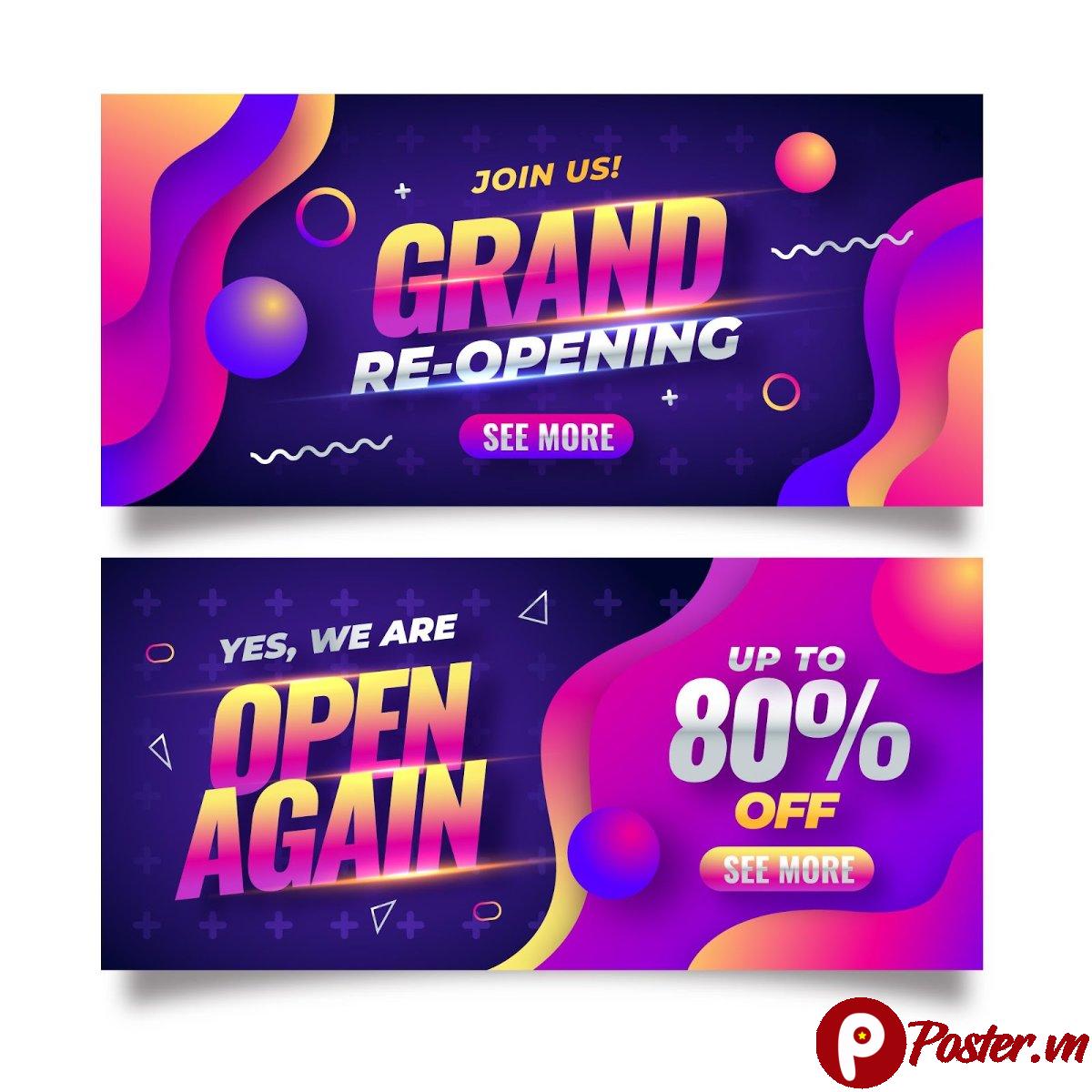 Banner khai trương lại vector