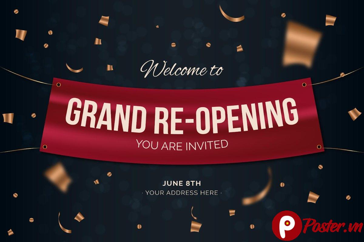 Banner Khai Trương Lại Vector