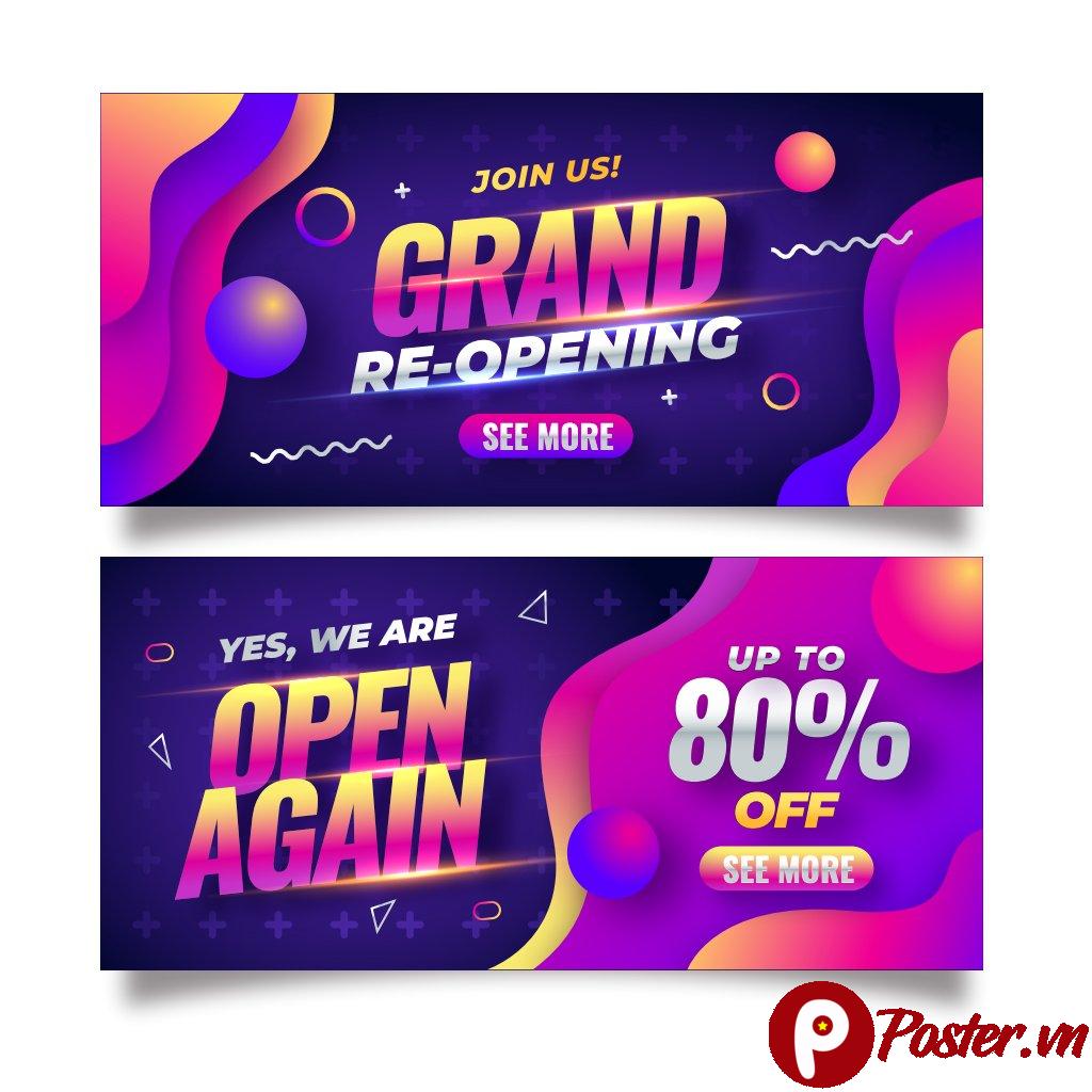 Banner khai trương vector hiện đại