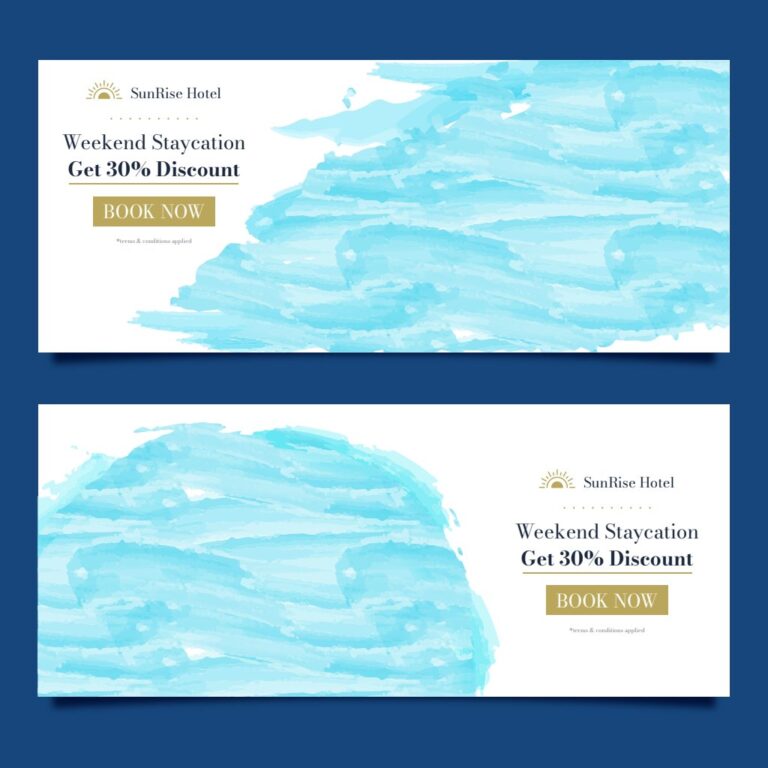 Banner khuyến mãi du lịch màu nước