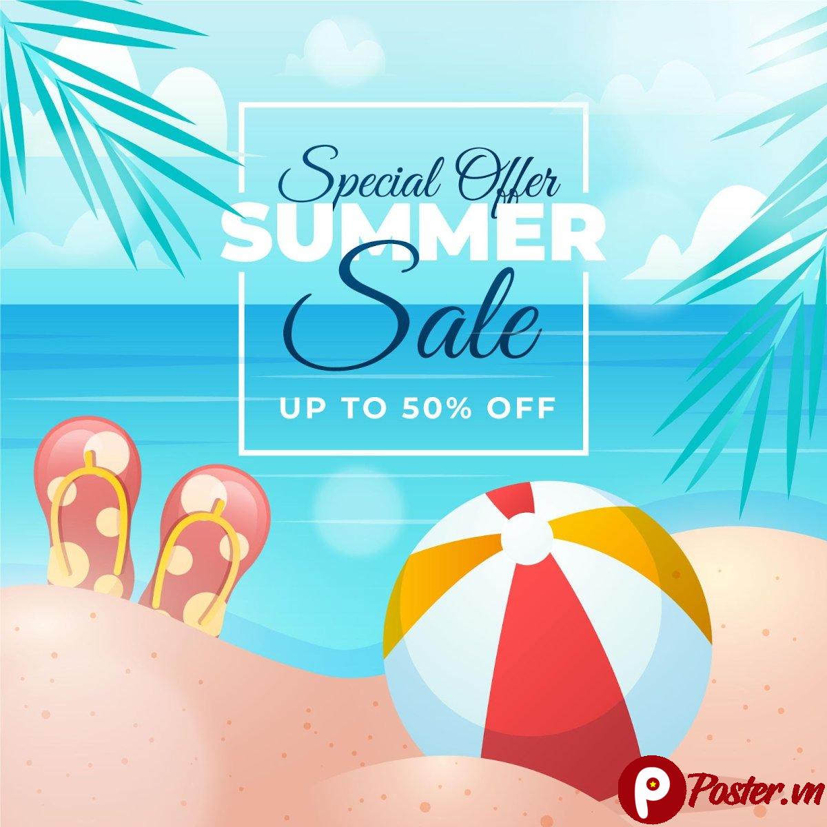 Banner khuyến mãi hè vector