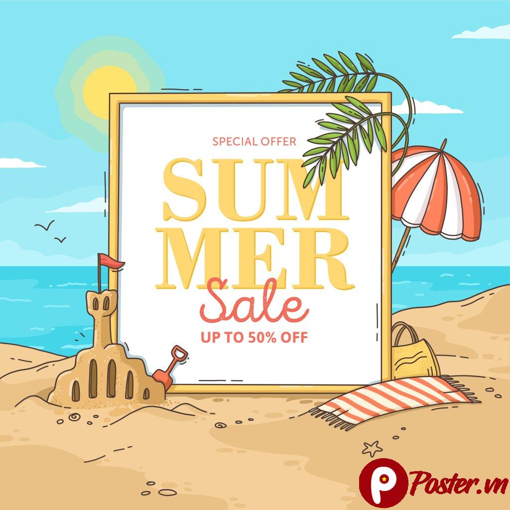 Banner khuyến mãi hè vector