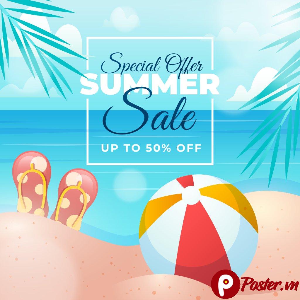 Banner khuyến mãi hè vector