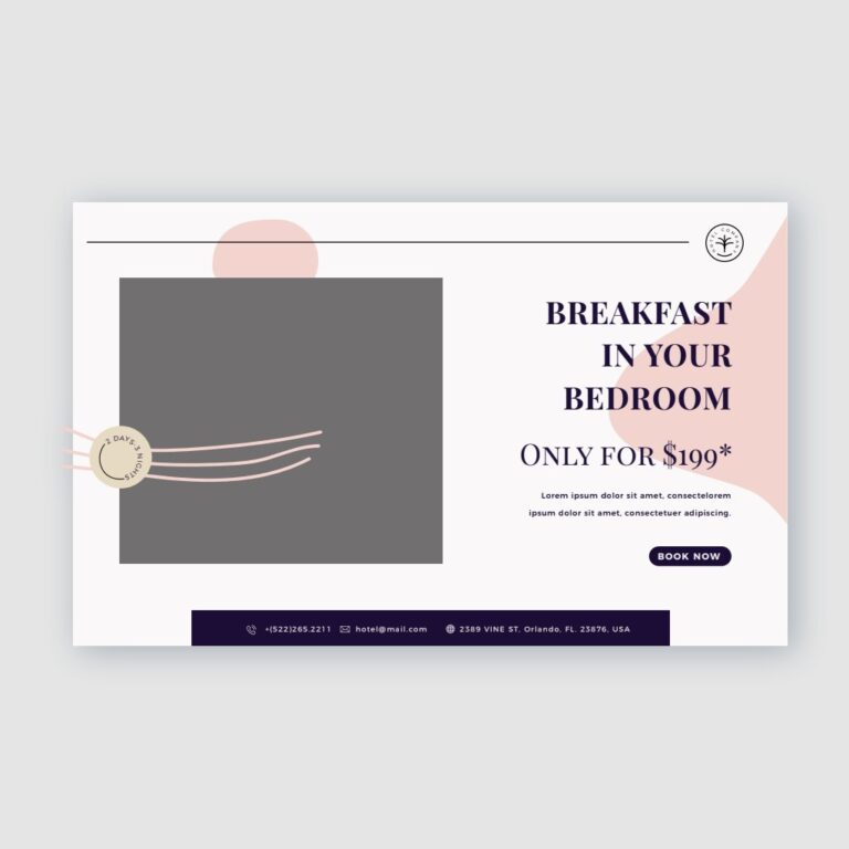 Banner khuyến mãi khách sạn vector