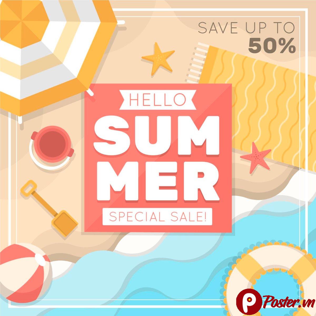 Banner khuyến mãi mùa hè vector
