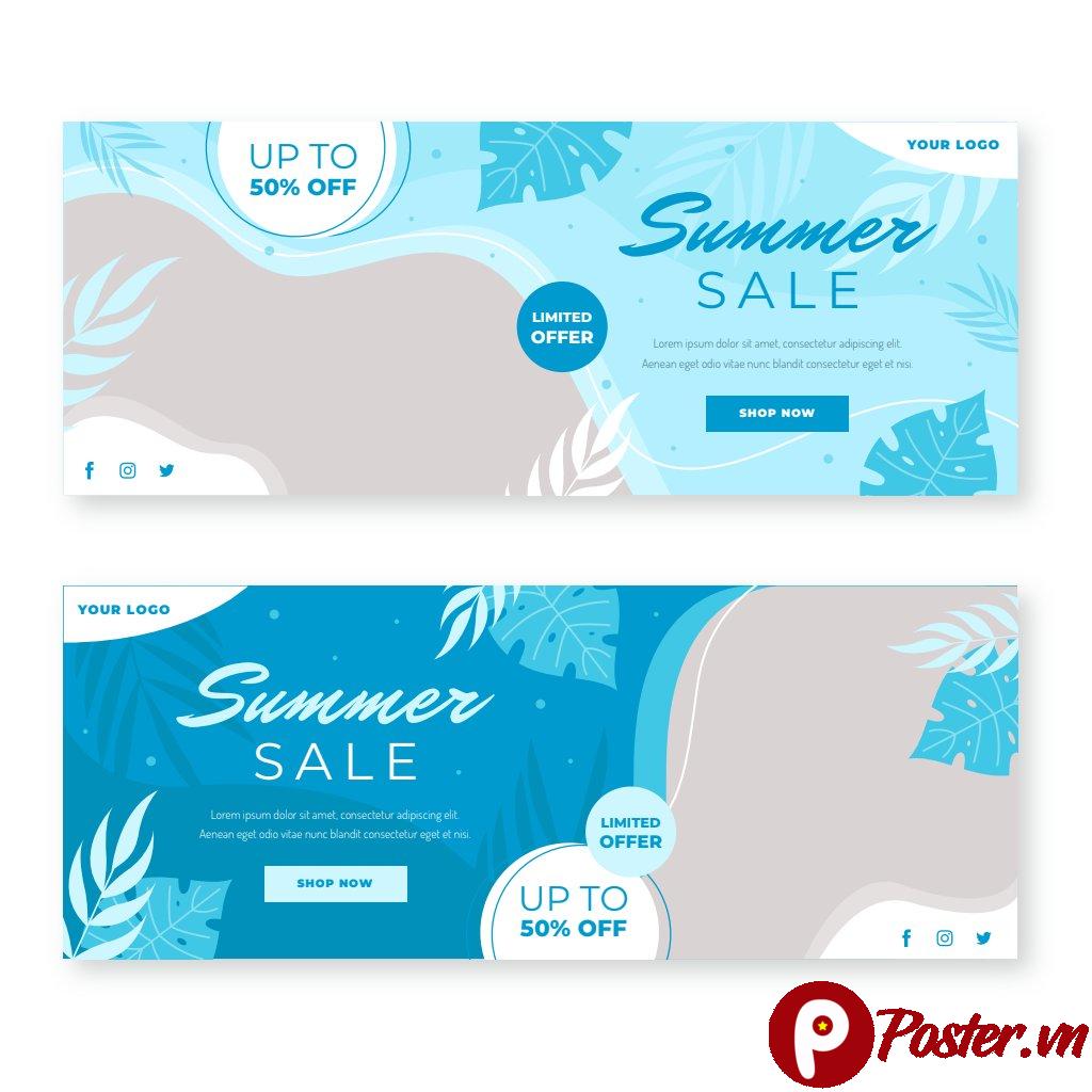 Banner khuyến mãi mùa hè vector