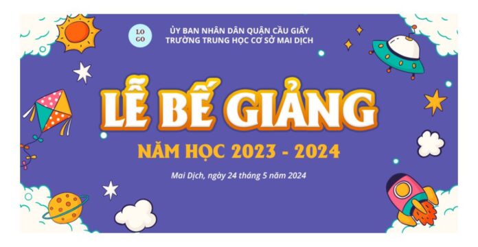 Banner Lễ Bế Giảng 2024 Vector