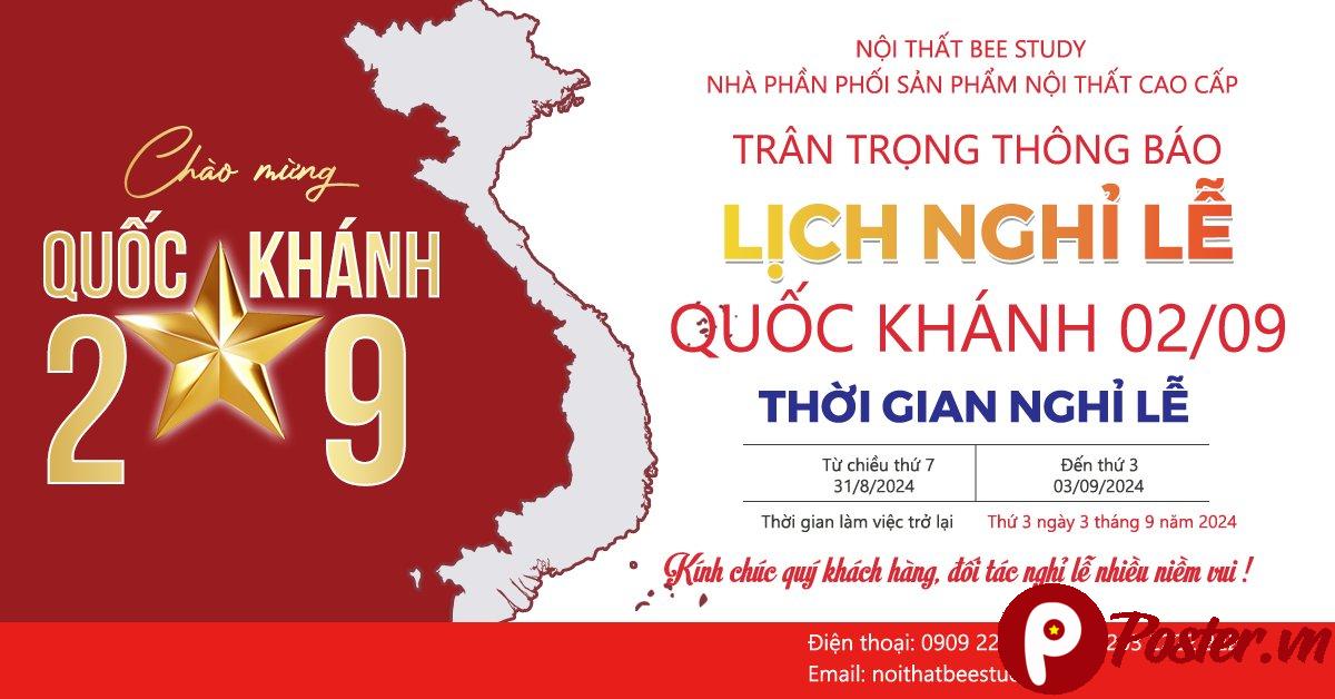 Banner Lịch Nghỉ Lễ Quốc Khánh 2/9