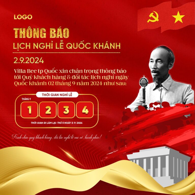 Banner Lịch Nghỉ Lễ Quốc Khánh 2/9