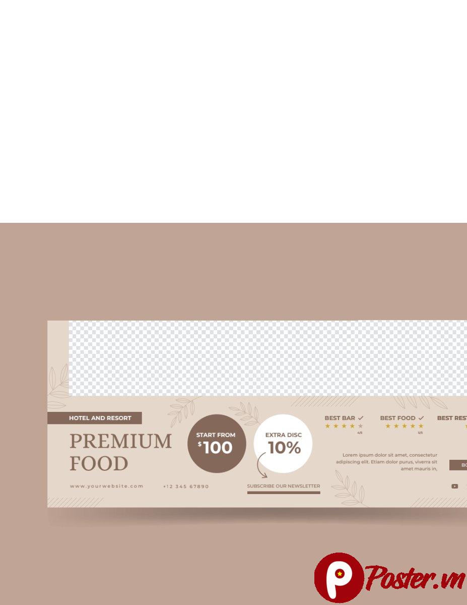 Banner ngang nhà hàng cao cấp