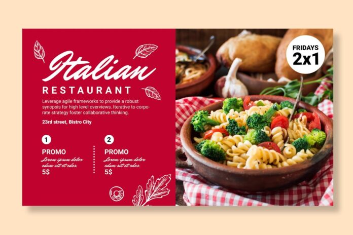 Banner nhà hàng Ý khuyến mãi