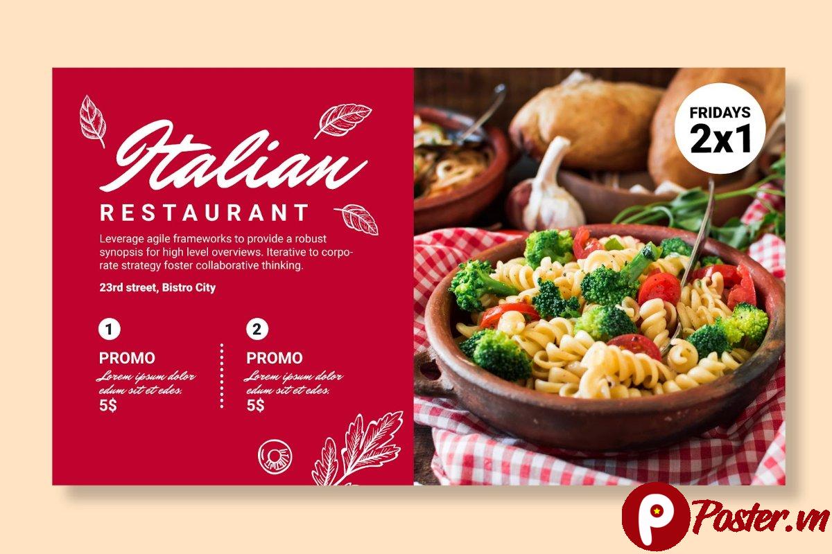 Banner nhà hàng Ý khuyến mãi